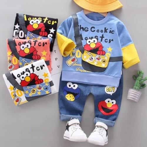 Spring Autumn Children Boys Girsls Clothing cartoon Long Sleeve Letter Sets Kids Clothes Tracksuit Baby T-Shirt Pants 2 Pcs/Suit