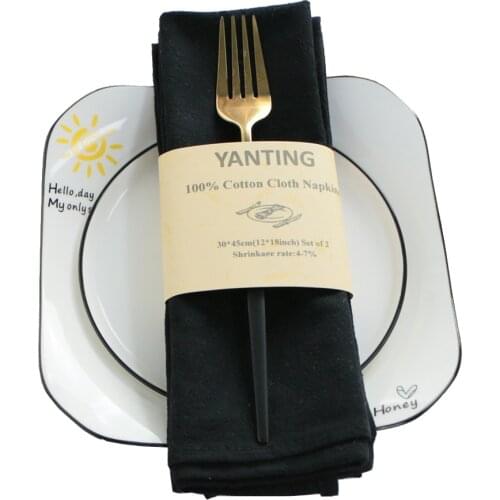 Black Cloth Napkins Solid Cotton Table Napkins Soft Washable And Reusable Dinner Napkin For Weddings Parties And Restaurant