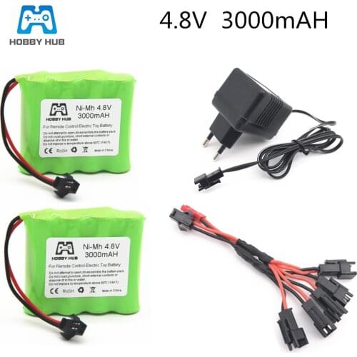Hobby Hub Ni-MH Battery 4.8V 3000mAh 2400mAh 2800mAh With Charger For Remote Control Toys Lighting Electric Battery Group nimh