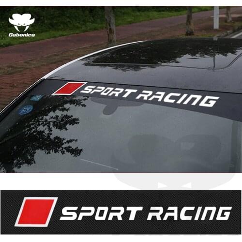 Carbon Fiber Car sunshade sticker car windscreen windshield stickers For audi SLINE A3 A4 A5 A6 A7 A8 Q3 Q5 Q7 TT RS B5 B6 B7 B8