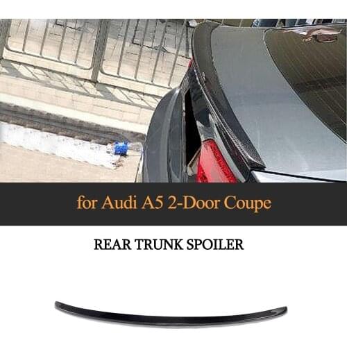 Car styling Carbon Fiber Rear Trunk Spoiler Wing Boot Lip for Audi A5 Coupe 2017 2018 2019