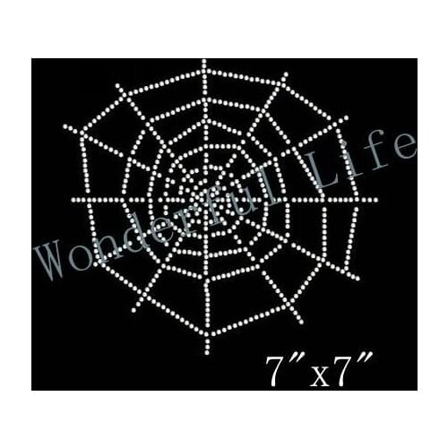 Free Shipping Rhinestone Spider Web - Halloween Iron On T Shirt Rhinestone Transfer