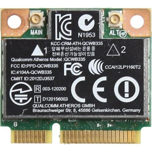 802.11b/g/n WiFi Bluetooth 4.0 Wireless Half Mini PCI-E Card For HP Atheros QCWB335 AR9565 SPS 690019-001 733476-001