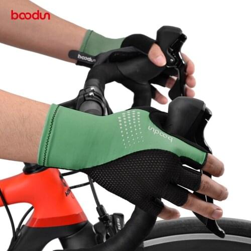 Boodun Breathable Cycling Gloves Non-slip MTB Road Triathlon Gloves Mountain Bike Half Finger Gloves Bicycle Gym Fitness Gloves