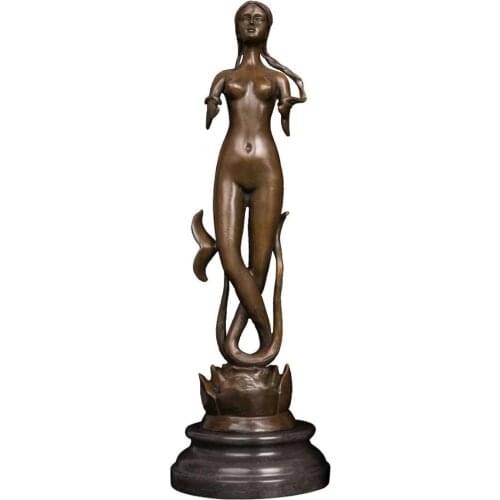 Bronze Flower Goddess Statue Western Female Sculpture Art Hot Casting Statuette Home Decoration