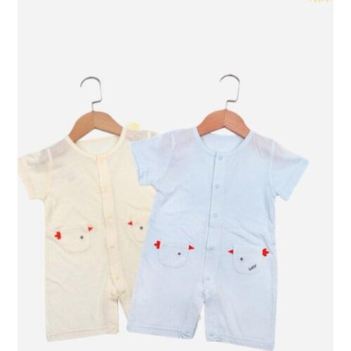 Baby Siamese Short-Sleeve Summer Male Newborn Female Baby Robe Thin Child Summer Baby Clothes