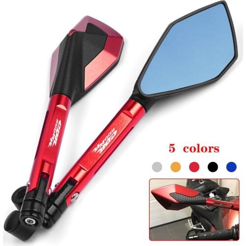For HONDA CBR600RR CBR 600RR 2003 2004 2005-2009 2010-2021Aluminum Motorcycle Handlebar Rear View Mirrors Blue Anti-glare Mirror