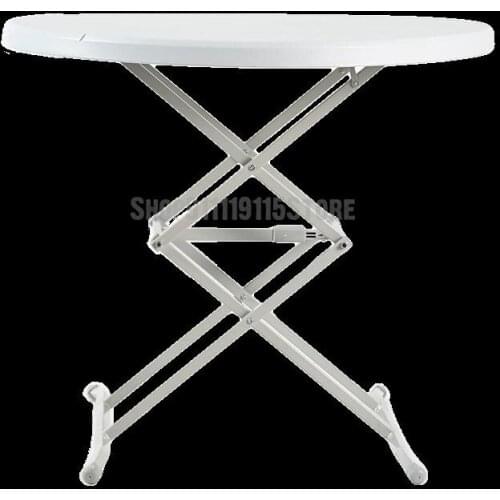 Courtyard Leisure Tea Table Simple Plastic Round Table Foldable Simple 4-person Dining Table Outdoor Foldable Lifting Wild Dinin