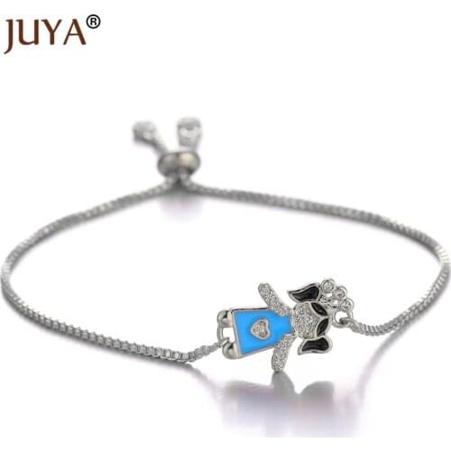 Enamel Lovely Little Kids Boy and Girl Charm Bracelets Adjustable Gold Chain Kawaii Bracelet Women Gift
