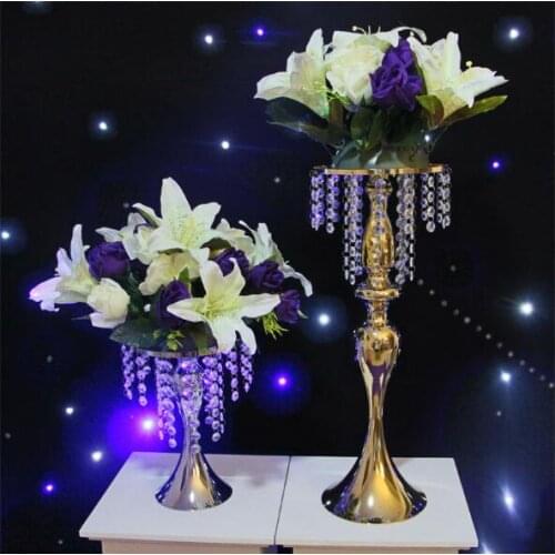Hot sell new wedding decoration table centerpieces flower stands for parties silver and gold wedding table centerpieces candles