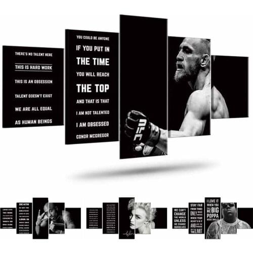 Painting Famous Portrait Big Poppa-Malcolm Conor-Mcgregor-Madonna-Ernest Popular Modular Pictures 5 panels Canvas Poster