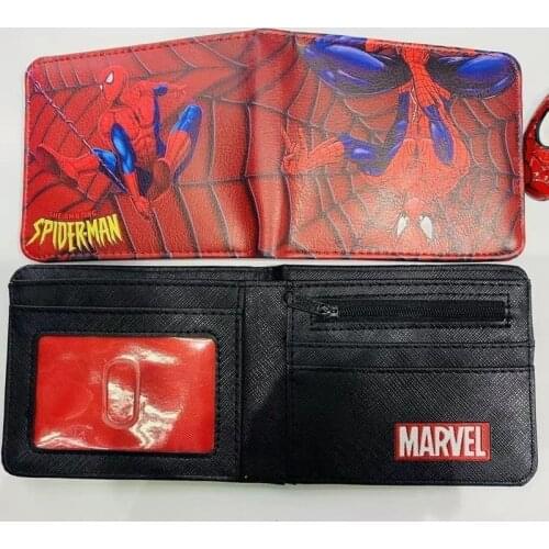 Disney Marvel Animation Peripheral Spiderman Mens Wallet Short Wallet Coin Purse Wallets for Men Bentoy Money Purse