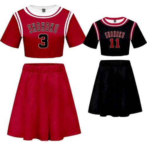 SLAM DUNK Cosplay Costume Miyagi Ryota Top Skirt Suit Akagi Haruko Girls Sexy Club Costume Summer Sports Suit L321