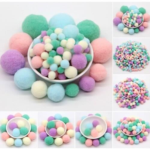 Pompom 8mm 10mm 15mm 20mm 25mm 30mm Round Pom poms Fur Balls DIY Crafts Pompones For Diy Kids Wedding Sewing Home Decoration 20g