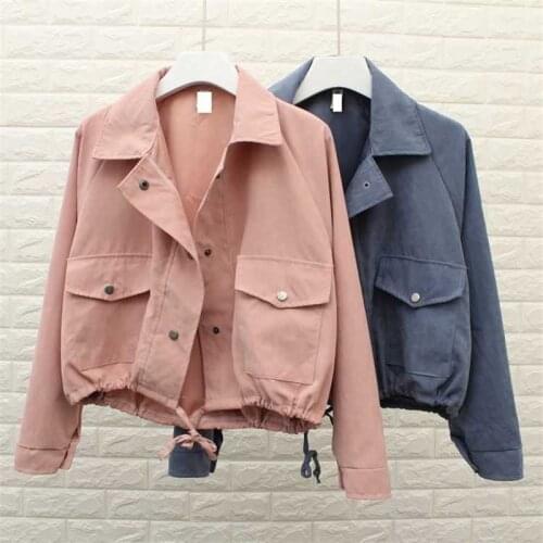 Women Basic Coats summer Autumn Women Denim Jacket Pink White Gray denim jacket Female Jeans Coat Casual Girls Outwear Females