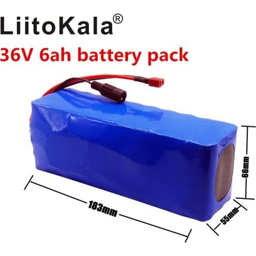 LiitoKala 36V 6ah 500W 18650 lithium battery 36V 8AH Electric bike battery with PVC case for electric bicycle