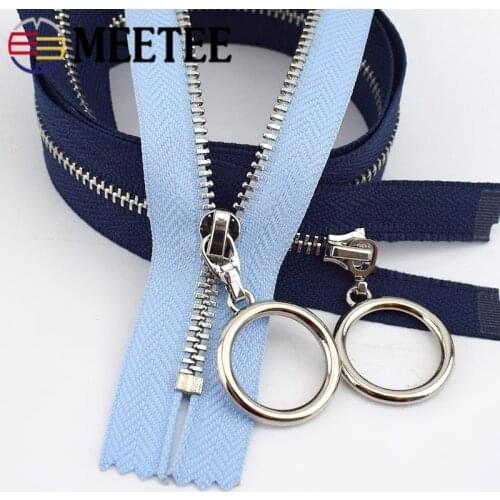 Meetee 2pcs 20/30cm Close-End 40-70cm Open-End 3# Metal Zipper for Bags Garment DIY Textile Decoration Zip Sewing Accessories