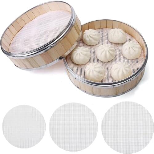 8 Size Reusable Kitchen Silicone Steamer Non-Stick Pad Round Dumplings Mat Baking Tools Steamed Buns Baking Pastry Dim Sum Mesh
