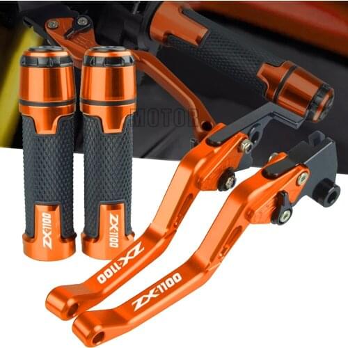 Motorcycle Accessories CNC Brake Clutch Lever Handlebar knobs Handle Hand Grip For KAWASAKI ZX1100 ZX11 1990-2001 2000 1999 1998
