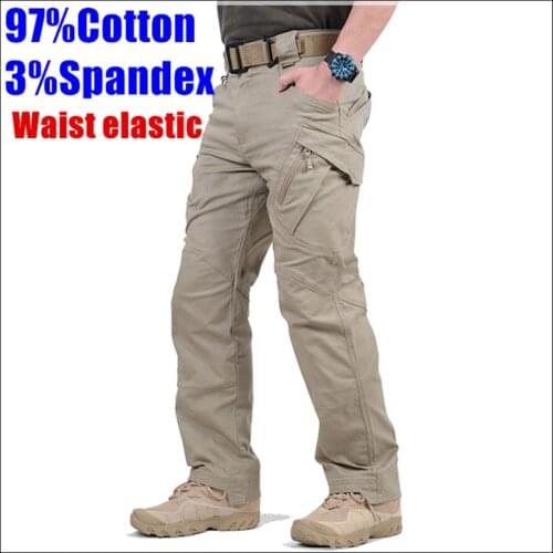 Tactical Pants Army Military Style Cargo Pants Men IX9 Combat Trousers Casual Work Trousers SWAT Thin Pocket Baggy Pants