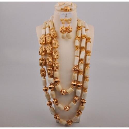 White Coral Beads Jewelry Set for Women African Wedding Coral Necklace Nigerian Bridal Jewelry Sets