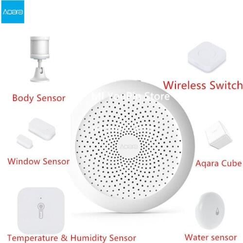 AQARA Smart Home Kits Gateway Hub Door Window Sensor Human Wireless Switch Humidity Water Sensor Cube For Apple Homeki D5