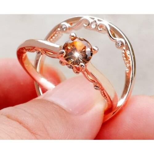 2pcs/set Exquisite Women Rings Set For Women Jewelry Accessories Bridal Wedding Engagement Rings Fashion Zircon Rings