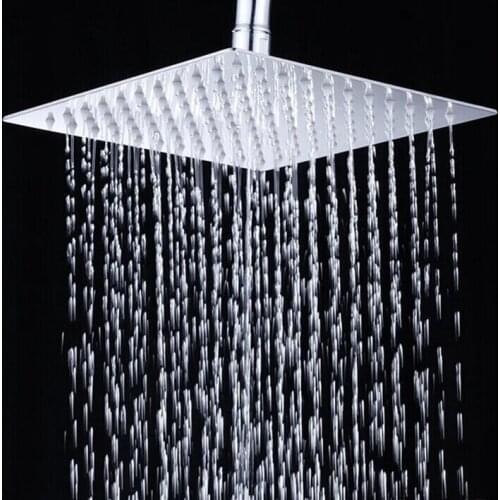 12 inch bathroom shower head 300*300mm stainless steel super thin head shower bathroom showers water saving rain shower