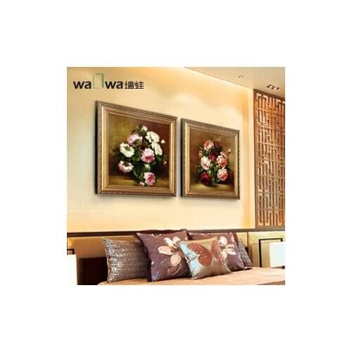 The mural painting flower wall paintings are blooming frog frame painting decorative painting of classical European style bedroo