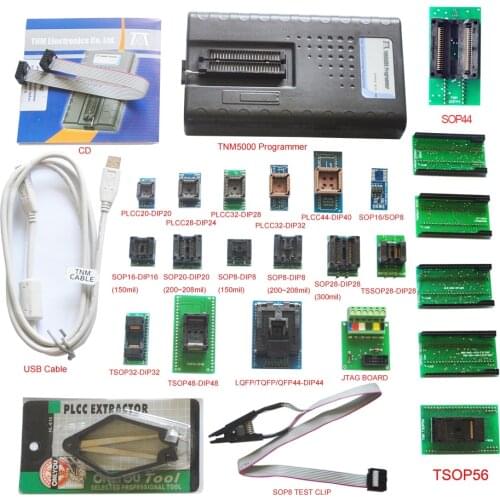 2020 New TNM5000 EEPROM Universal Programmer recorder+18pc adapter for NAND flash/EPROM/MCU/PLD/FPGA/ISP/JTAG,Support K9GAG08U0E