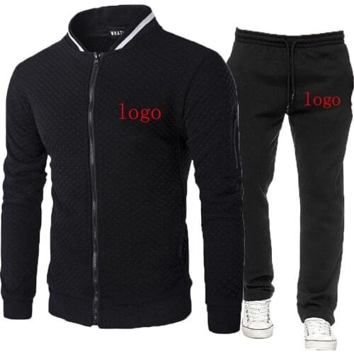 2021 New Mens Logo Customization Spring Autumn Brand Jackets Sport Suits Harajuku Hoodies Fashion Fitness Sweater Sweatpant Set