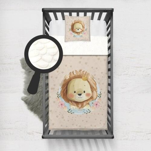 Kids Minky Blanket Super Soft and Warm Blankets Children for Couch and Bed Beige Lion Model 162