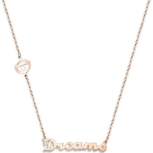 Girls Gift Nameplate Necklace Jingle Pattern Name Customize Necklace Wholesale Price Power Chain Necklace