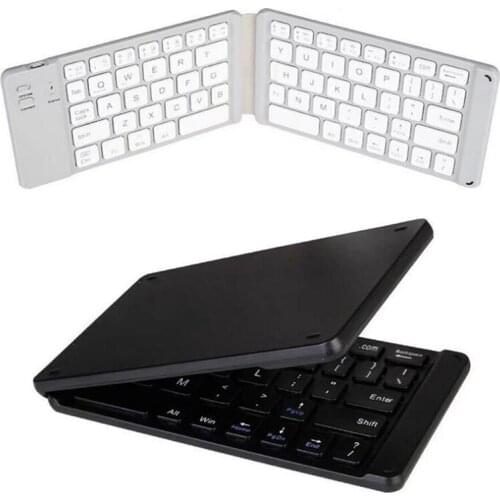 Mini Bluetooth Wireless USB Rechargeable Light-Handy Keyboard Foldable Portable Keyboard for PC Laptop Computer Mobile Phone