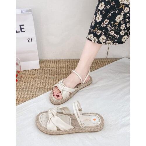 Sandals 2021 New Womens Summer Flat Fairy Style Online Popular Super Popular College Student Two-Way Wear Sandals Beach Shoes