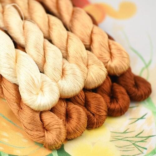 1pcs/400m silk embroidery thread / 100% silk thread /hand embroidery embroider cross stitch/golden brown/9 pure colors