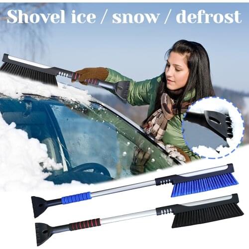 Winter Car Windshield Ice Scraper Glass Snow Brush Extendable Stainless Steel Snow Remover Cleaner Tool Broom Wash Accessory#db4
