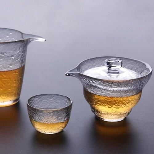 Japanese style glass justice cup glass Kung Fu tea set tea cup new creative Xiaoxue justice cup glass tea cup bubble tea cup