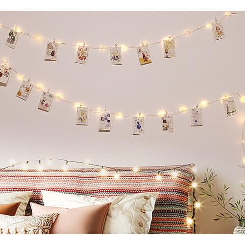 2M 5M 10M USB LED String Lights Garland New Christmas Decoration Home Room Photo Clip Fairy Light Battery Operated Holiday gift