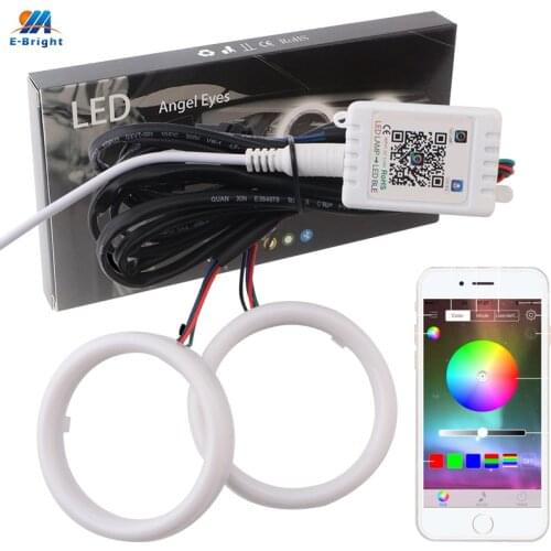 2PCS Car COB Angel Eyes LED Halo Rings Cotton Lights 12V Motorcycle Headlight APP 60mm 70mm 80mm 90mm 95mm 100mm 110mm 120mm