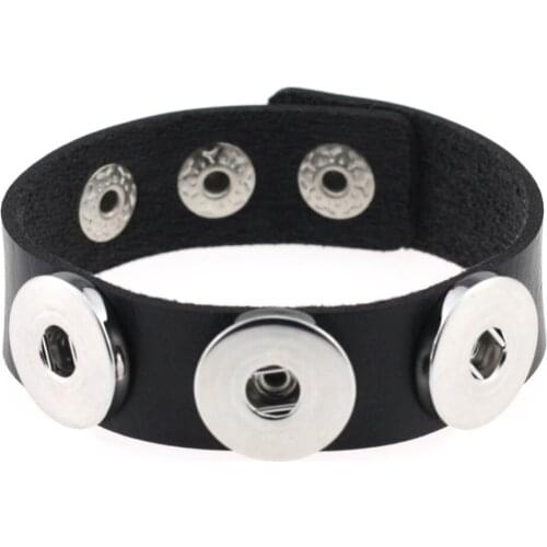 Temperamentfashion button bracelet simple fashion with DIY personality PU leather button bracelet leather bracelet