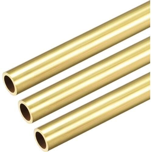 Uxcell Brass Round Tube 300mm Length 9mm OD 1mm Wall Thickness Seamless Straight Pipe Tubing 3 Pcs