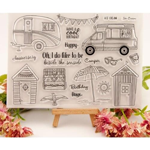 ZFPARTY Summer Travel Camper House Car Stamp Metal Cutting Dies for DIY Scrapbooking/Card Making/Kids Fun Decoration Supplies