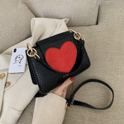 Red Heart Lady Shoulder Bag Love Women Handbag Gift Bag New Women Messenger Bag Party Bag High Quality PU2019 Girl Bags Discount
