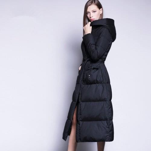 Winter Jacket Women White Duck Down Coat Female Jackets Long Parka Ladies Outerwear Hooded manteau femme hiver WYQ821