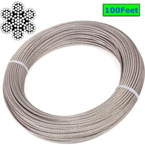 1/8 Inch 7x19 T316 Marine Grade Stainless Steel Aircraft Wire Rope for Deck Cable Railing Kit 100 164Feet