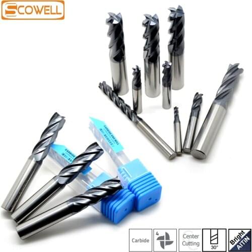 30% Off 1pc 4 Flutes Straight Shank End Milling Cutter Router Bit Tungsten carbide Milling Cutter End Mills