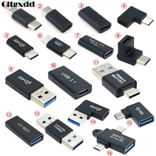 16X USB3.1 Micro USB Type-C USB3.0 Plug Connector DC Power Jack Charging Adapter Type-C Extension Cable for Laptop Tablet Phone