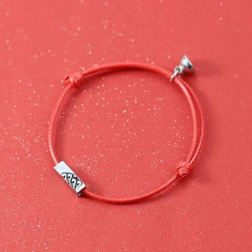 2Pcs Minimalist Lovers Matching Friendship Bracelet Rope Braided Couple Magnetic Distance Bracelet Kit Lover Jewelry
