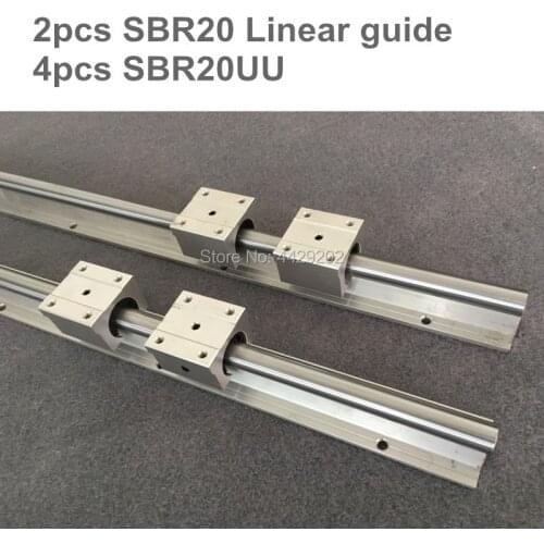 20mm linear rail SBR20 1200 1500mm 2pcs and 4pcs SBR20UU linear bearing blocks for cnc parts 20mm linear guide
